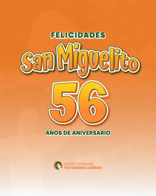 Hoy celebramos 56 años de historia, crecimiento y del esfuerzo de miles de hombres y mujeres que, con trabajo y dedicación, han contribuido a construir el distrito que hoy compartimos.
Desde el corregimiento Victoriano Lorenzo nos unimos a esta gran celebración, renovando nuestro compromiso de seguir impulsando iniciativas que mejoren la calidad de vida de nuestras comunidades.
Que estos 56 años sean el impulso para continuar construyendo un San Miguelito más unido, fuerte y lleno de oportunidades para todo