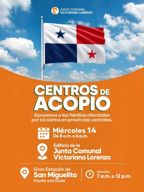 Hoy, miércoles 14 de octubre, estamos recibiendo donaciones en dos puntos:
📍Frente a la Onda, en la Gran Estación, 7am a 12pm
📍Edificio de la Junta Comunal Victoriano Lorenzo, 8am a 4pm
Recuerda que cada aporte cuenta y toda ayuda es bienvenida.